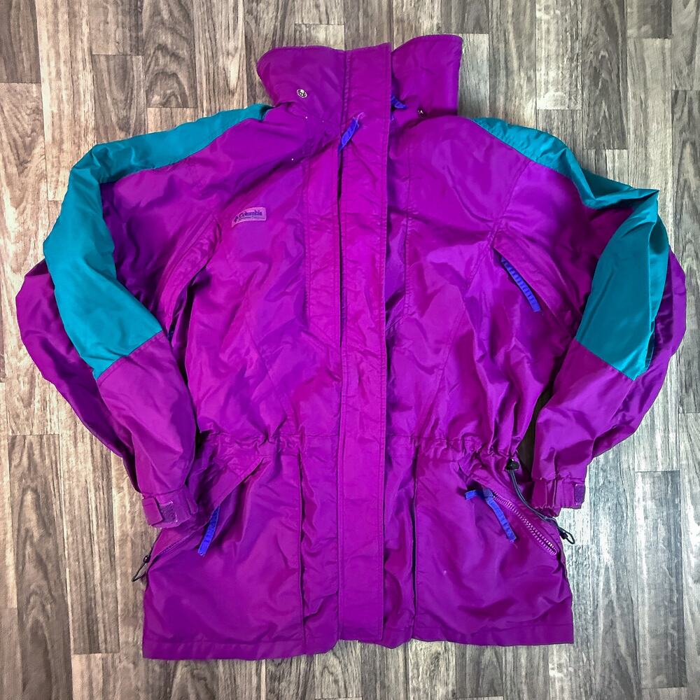 Columbia Sportswear “Double Whammy” Colorblock Nylon Rain Jacket Ladies L